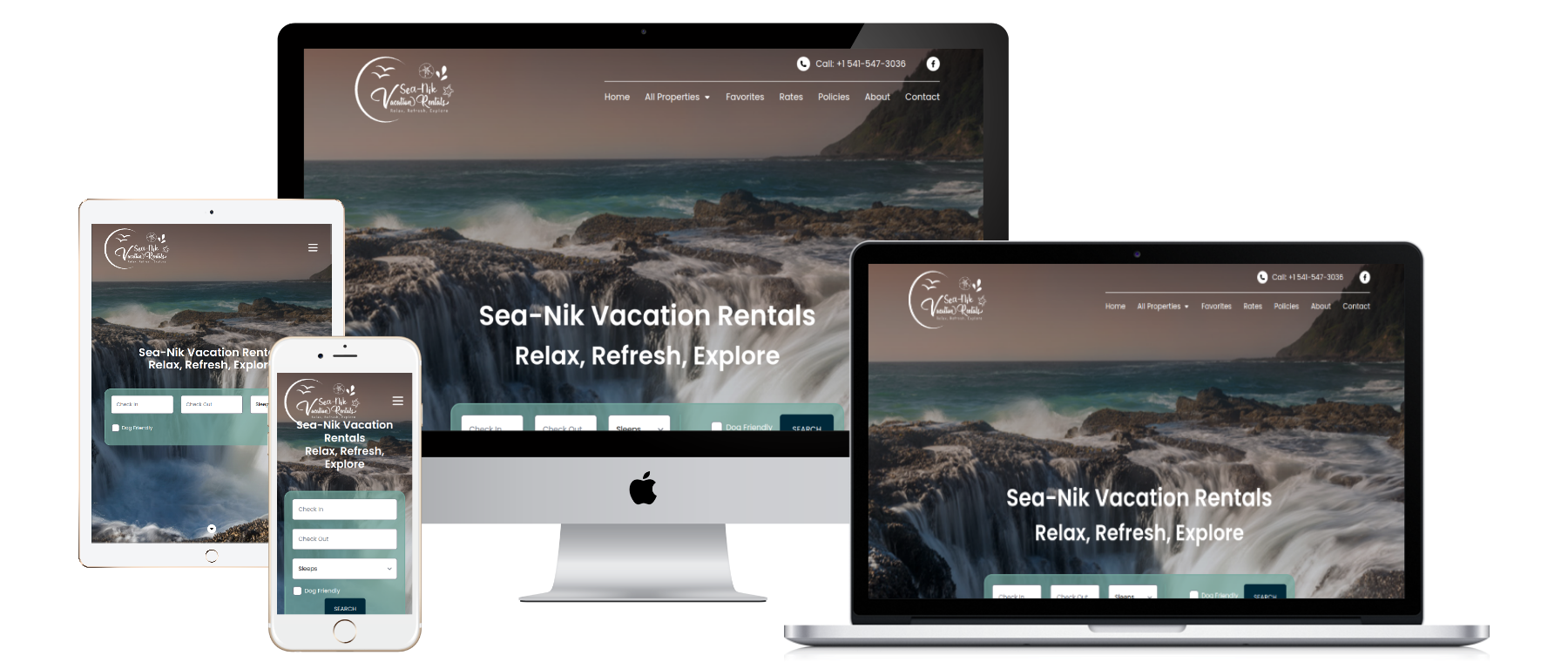Sea-Nik Vacation Rental website screenshot