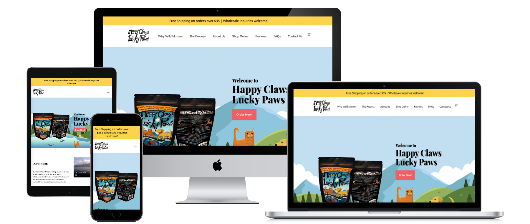 Happy Claws Lucky Paws website screenshot